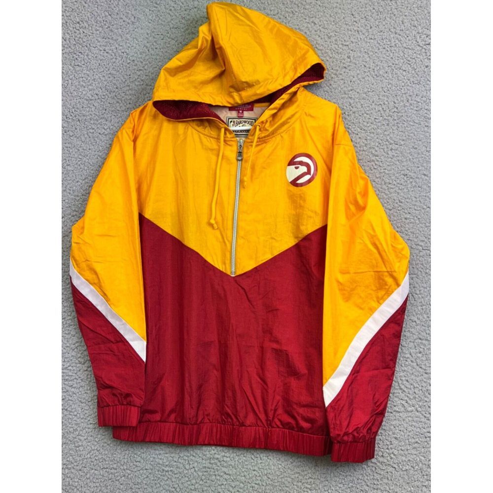 Mitchell & Ness Hardwood Classics Atlanta Hawks 1/4 Zip Jacket Womens Sz XL‎